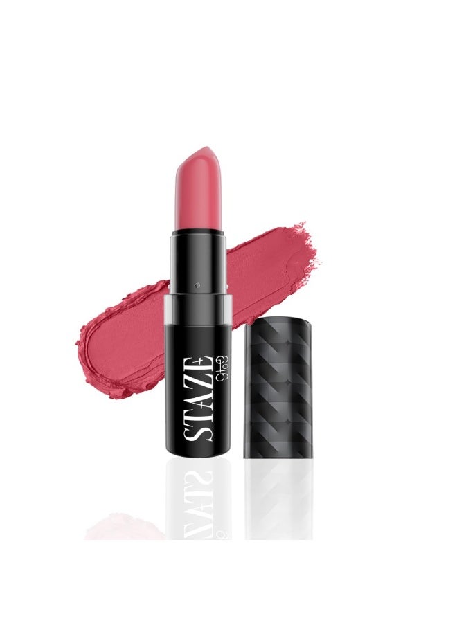 Staze 9to9 Velvet Kiss Lipstick | Matte + Intense Color Lipstick | 12H Long Stay | Moisturizing & Lightweight Formula | 05 Pinky Promise | 3.8g - Image 1